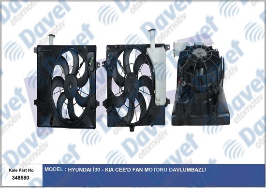 KALE 348580 Radyator Fani Komple I30 1.6 - Elantra 1.6 11-15 Kia Ceed 1.4 1.6